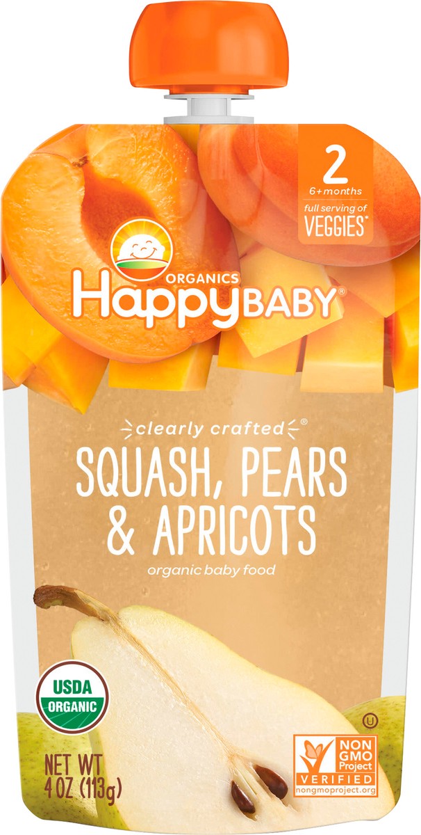 slide 3 of 3, Happy Baby Squash Pears Apricots Pouch, 4 oz