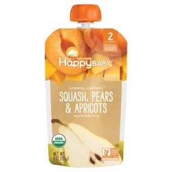 Happy Baby Organics Clearly Crafted Stage 2 Squash, Pears & Apricots Pouch 4oz UNIT