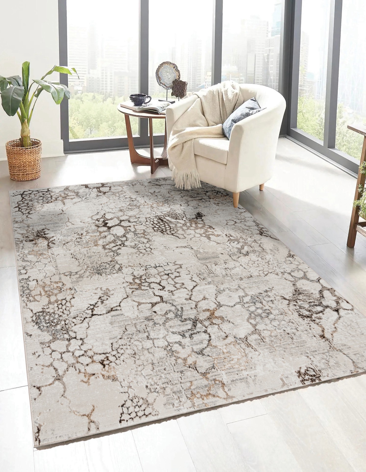 slide 1 of 6, GERTMENIAN Briton 5 ft x 7 ft Earth-tone Brown Indoor Abstract Global Area Rug, 1 ct