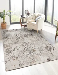 GERTMENIAN Briton 5 ft x 7 ft Earth-tone Brown Indoor Abstract Global Area Rug