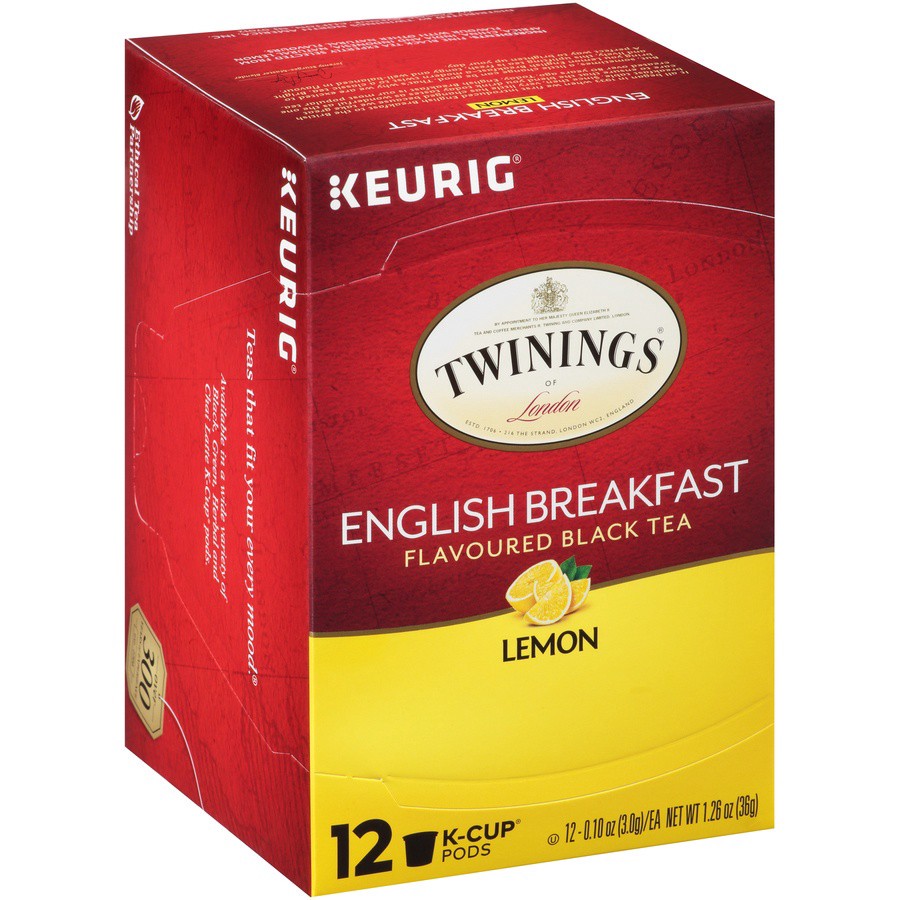 slide 4 of 7, Twinings Lemon English Breakfast Single Serve Tea K Cups - 1.26 oz, 1.26 oz