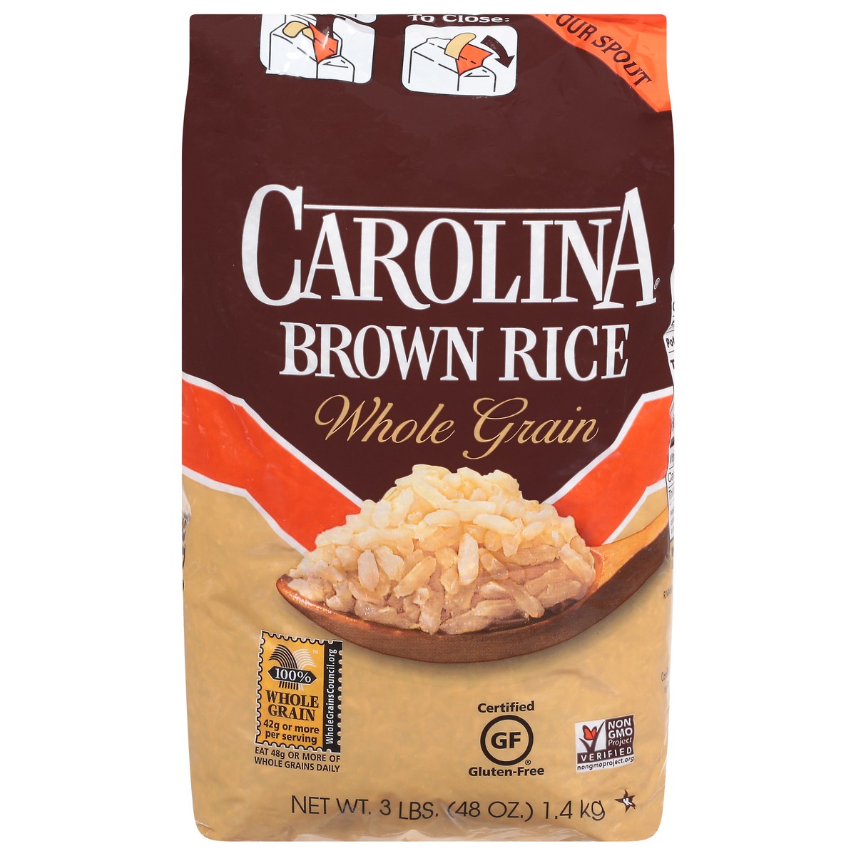 slide 1 of 11, Carolina Large Brown Rice, 48 oz