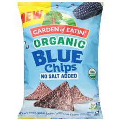 Garden of Eatin' Organic No Salt Added Blue Corn Tortilla Chips 14 oz