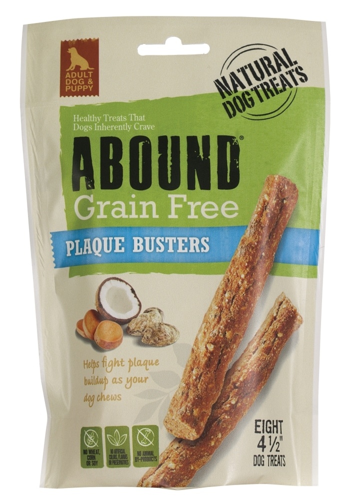 slide 1 of 1, Abound Grain Free Plaque Busters 4 1/2 Inch Adult Dog Treats, 8 ct