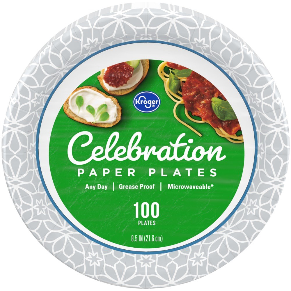 slide 2 of 3, Kroger Home Sense Designer Paper Plates, 100 ct