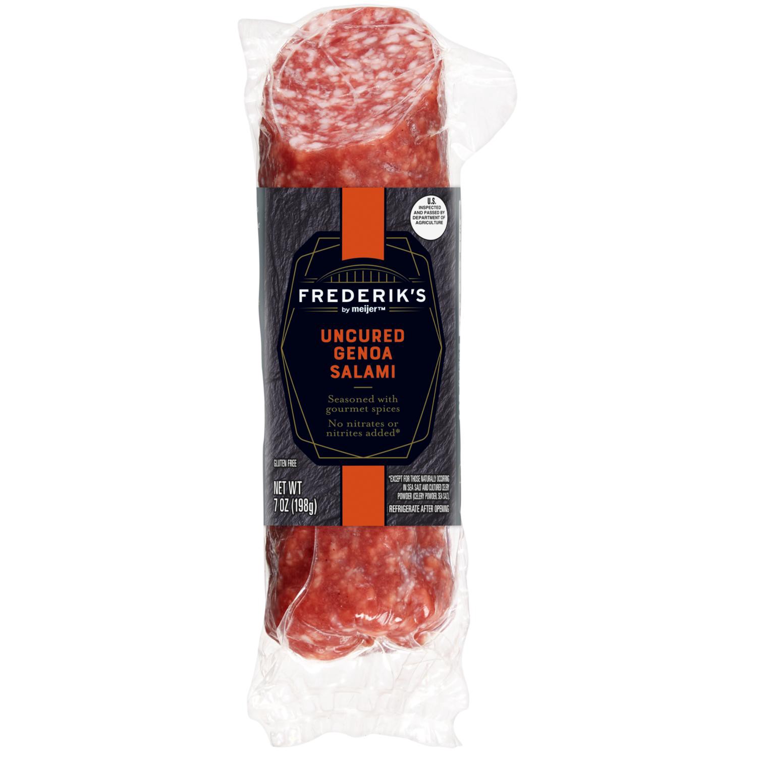 slide 1 of 3, Frederik's by Meijer Uncured Genoa Salami, 7 oz., 7 oz