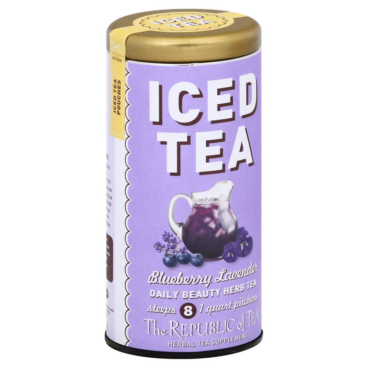 slide 8 of 9, The Republic of Tea Rep Tea Iced Blueb Lav, 1 ct