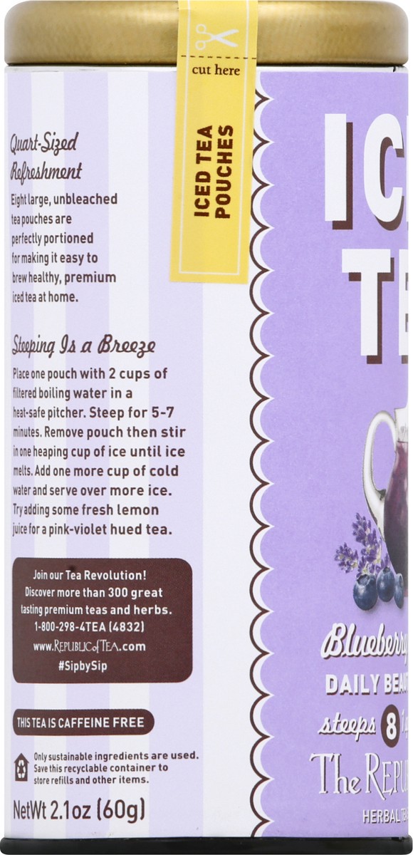 slide 5 of 9, The Republic of Tea Rep Tea Iced Blueb Lav, 1 ct