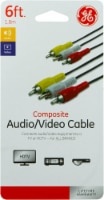 slide 1 of 1, GE Composite Audio/Video Cable - Black, 6 ft