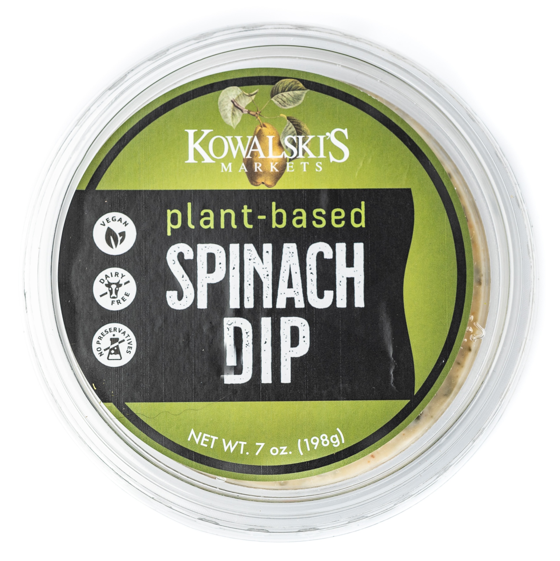 slide 1 of 1, Kowalski's Plant Based Dip - Spinach, 7 oz