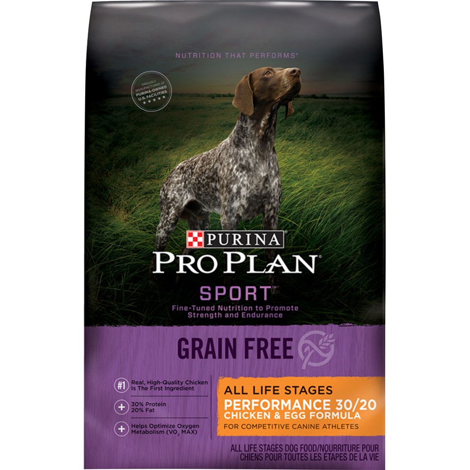 slide 1 of 1, Pro Plan Sport Grain-Free Performance 30/20 Chicken & Egg Formula Dry Dog Food, 4 lb