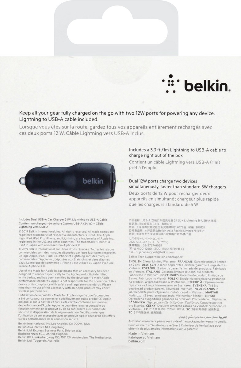 Belkin Chargeur de voiture à deux ports USB (24 …