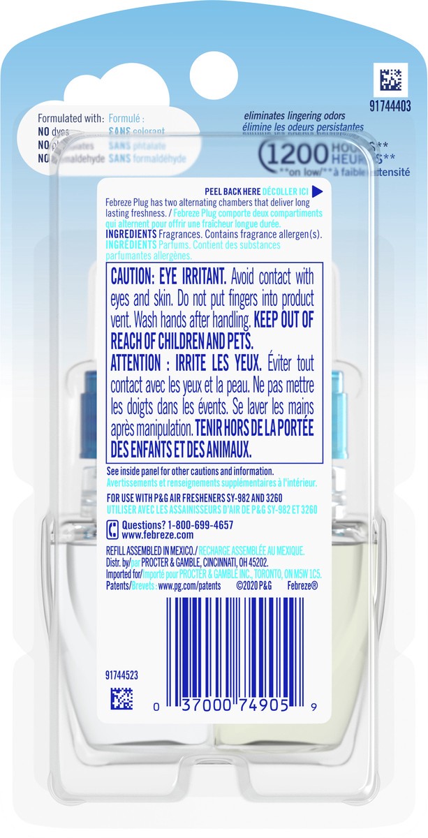 slide 3 of 6, Febreze Plug Crisp Clean Scented Oil Refill 26 ml, 26 ml