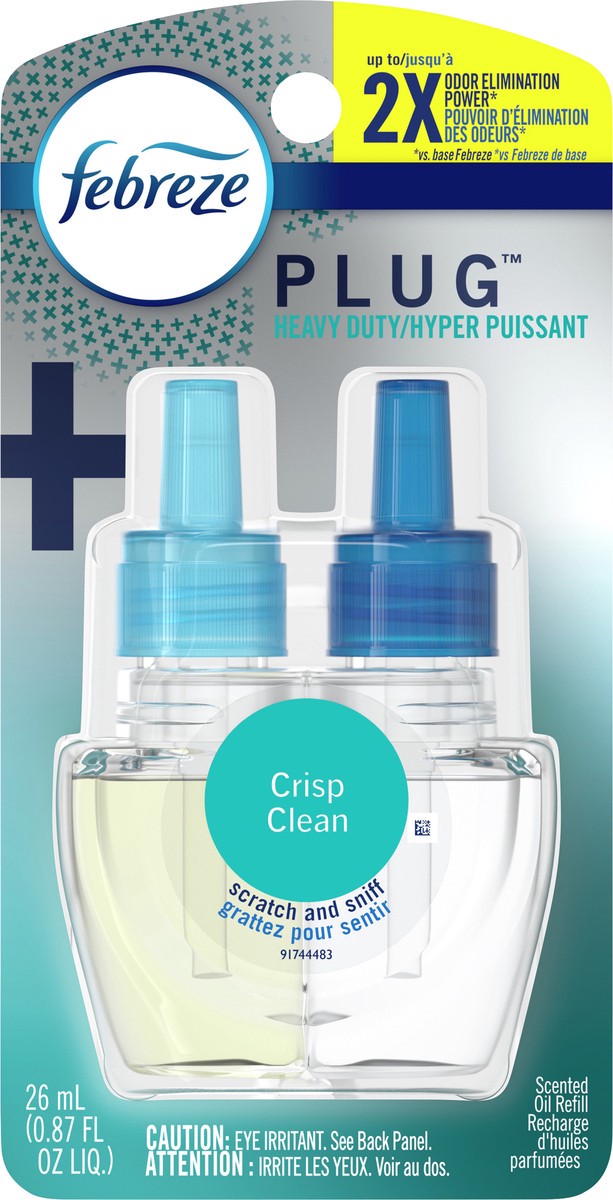 slide 4 of 6, Febreze Plug Crisp Clean Scented Oil Refill 26 ml, 26 ml