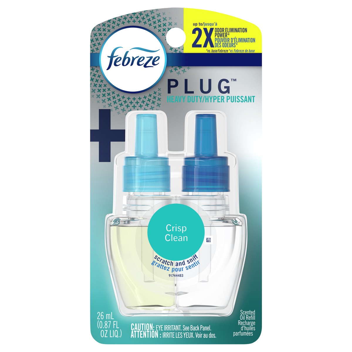 slide 5 of 6, Febreze Plug Crisp Clean Scented Oil Refill 26 ml, 26 ml