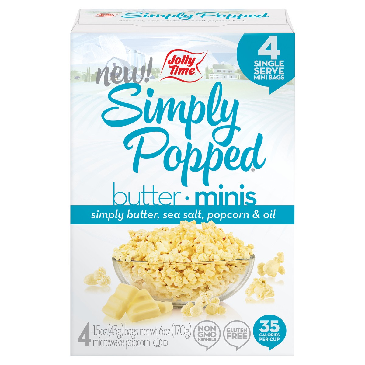 slide 5 of 11, Jolly Time Butter Mini Popcorn 4Pk, 4 ct; 15 oz