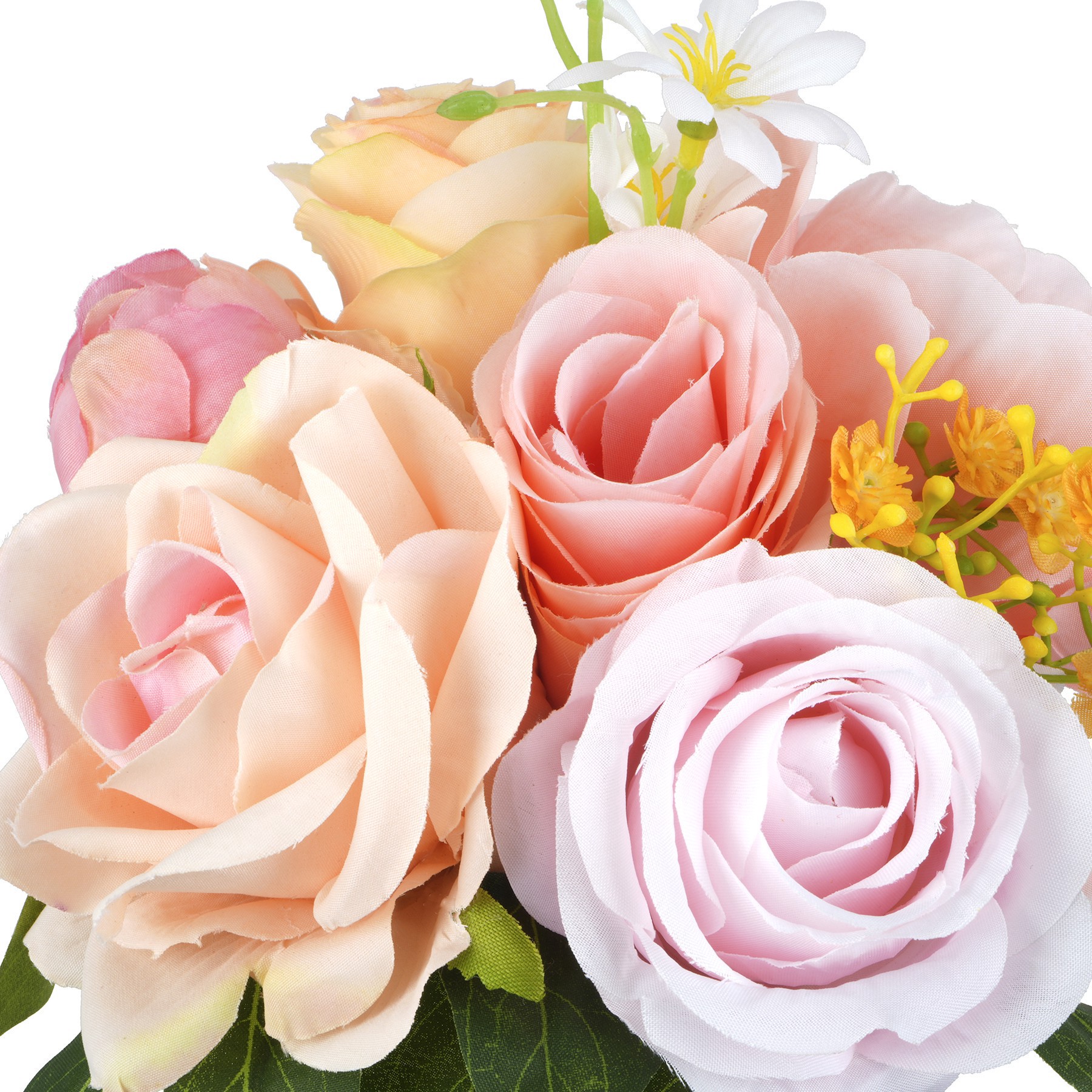 slide 2 of 2, 12" Coral & Pink Rose, Peony & Baby's Breath Bouquet By Ashland, 7 in x 7 in x 12 in