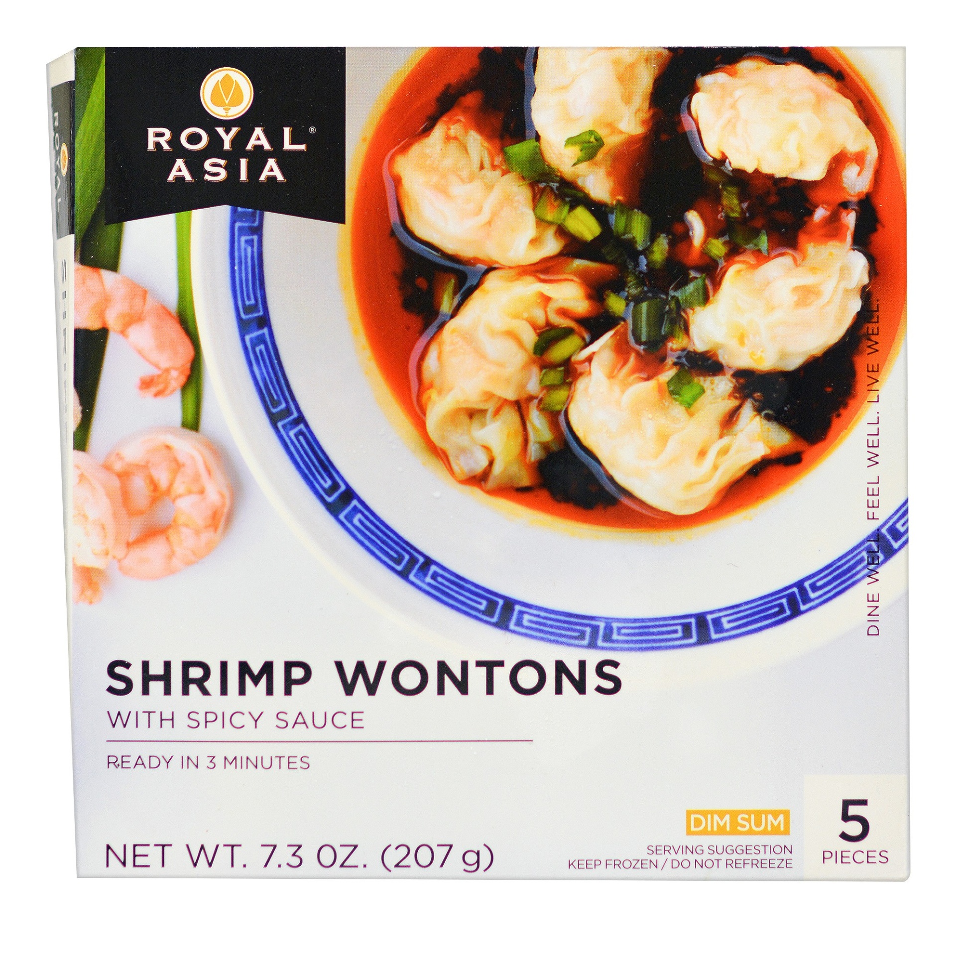 slide 1 of 1, Royal Asia Spicy Shrimp Wonton Dim Sum, 7.3 oz