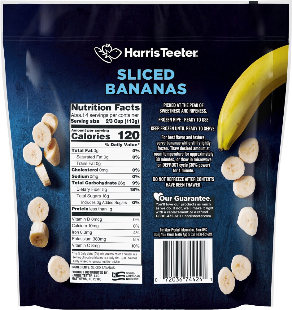 slide 2 of 2, Harris Teeter® Sliced Bananas, 16 oz
