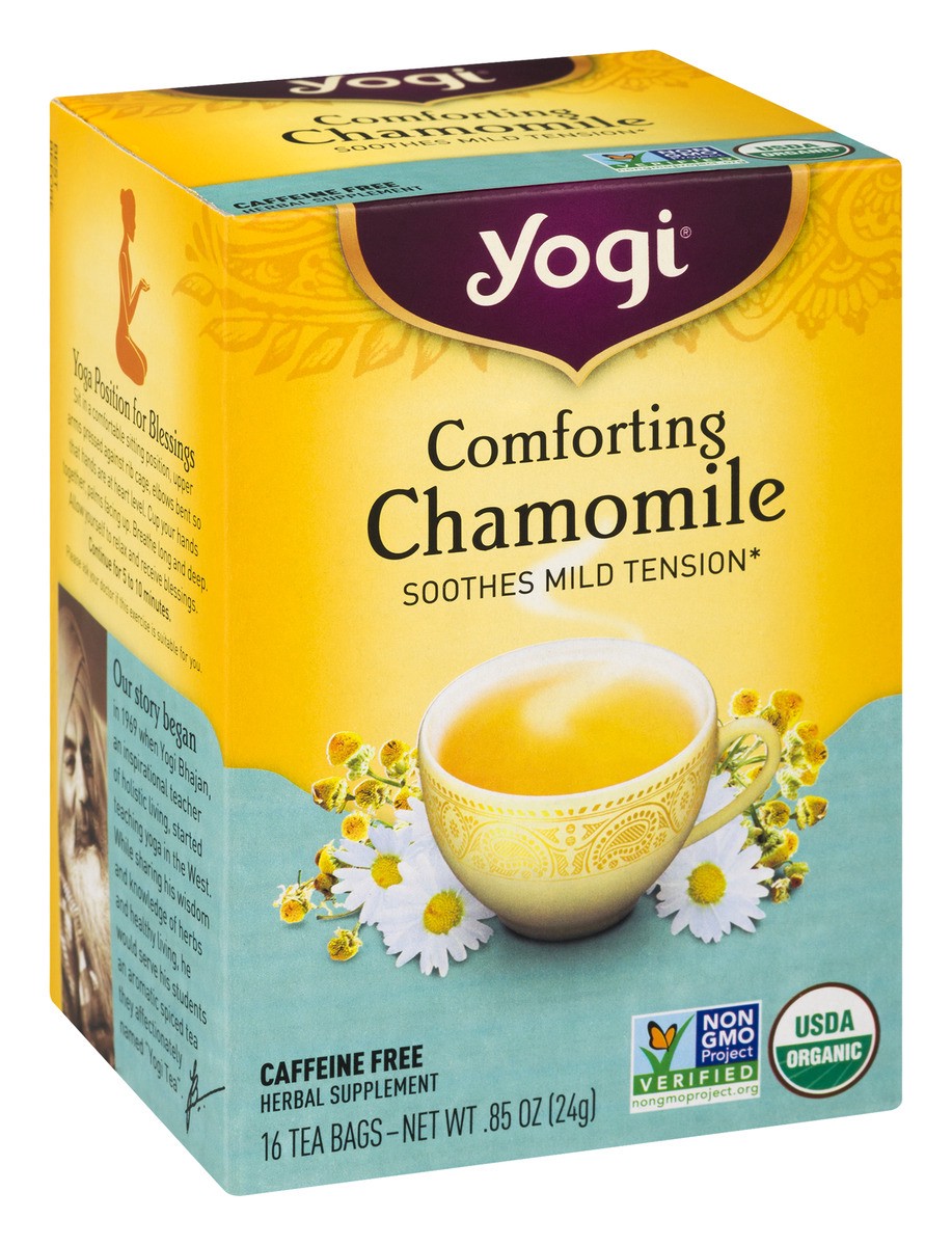 slide 8 of 9, Yogi Teas Organic Caffeine Free Comforting Chamomile Herbal Tea, 16 ct