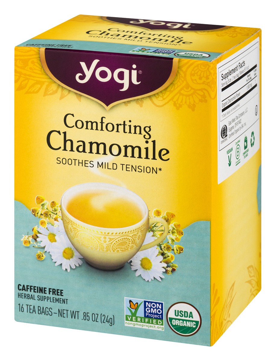 slide 7 of 9, Yogi Teas Organic Caffeine Free Comforting Chamomile Herbal Tea, 16 ct