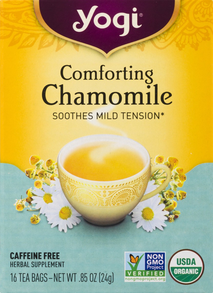 slide 4 of 9, Yogi Teas Organic Caffeine Free Comforting Chamomile Herbal Tea, 16 ct