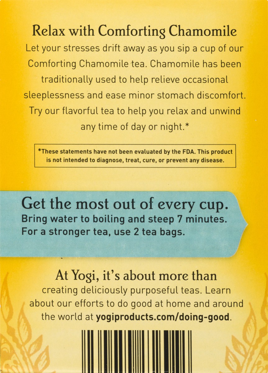 slide 5 of 9, Yogi Teas Organic Caffeine Free Comforting Chamomile Herbal Tea, 16 ct