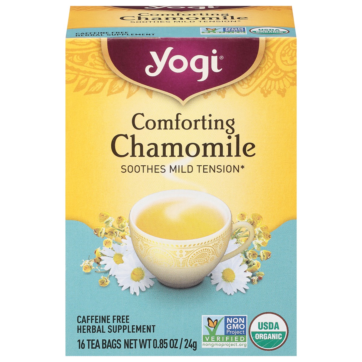 slide 1 of 9, Yogi Caffeine Free Comforting Chamomile Herbal Supplement 16 Bags, 16 ct