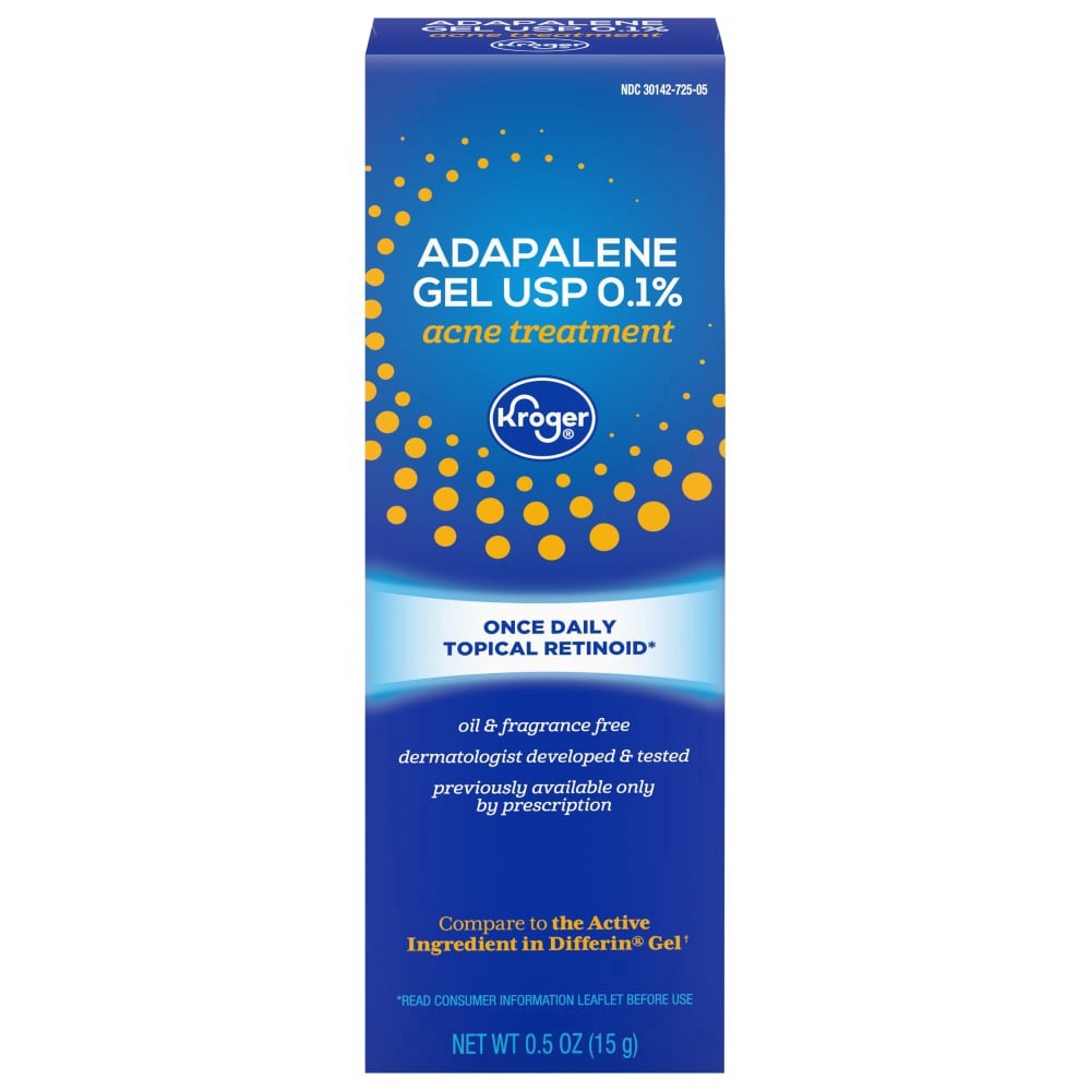 slide 2 of 5, Kroger Adapalene Acne Gel Spot Treatment + Topical Retinoid Formula, 0.5 oz