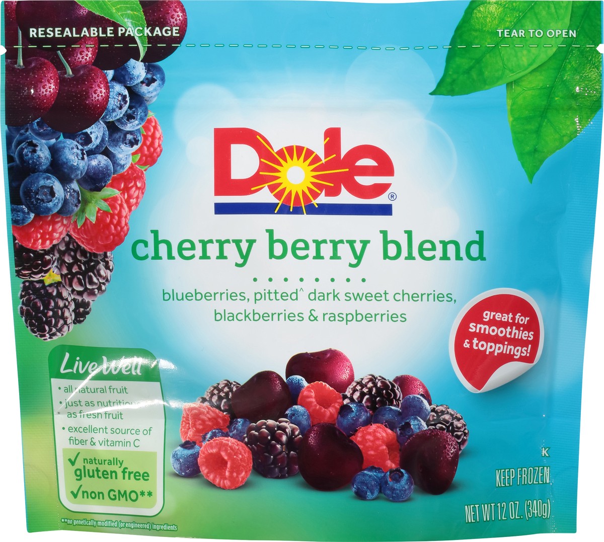 slide 5 of 7, DOLE Frozen Cherry Berry Blend, 12 Ounce Bag, 12 oz