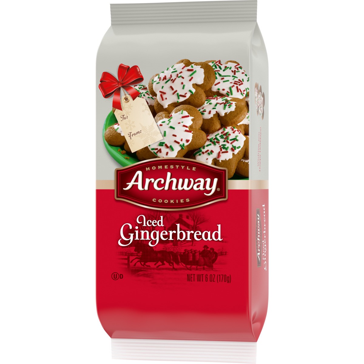 slide 8 of 11, Archway Cookies Holiday Iced Gingerbread Cookies, 6.000 oz