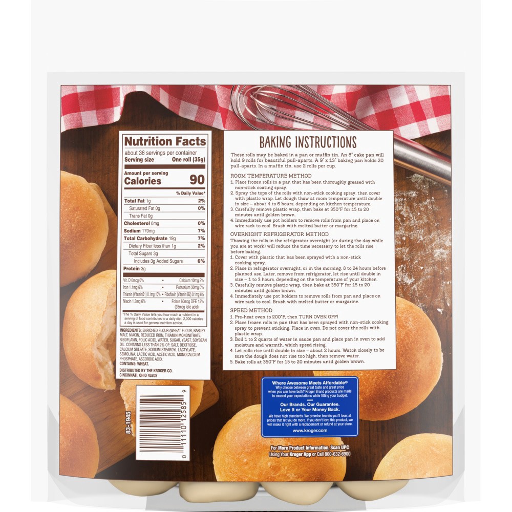 slide 2 of 2, Kroger Original Frozen Yeast Dinner Roll Dough, 48 oz