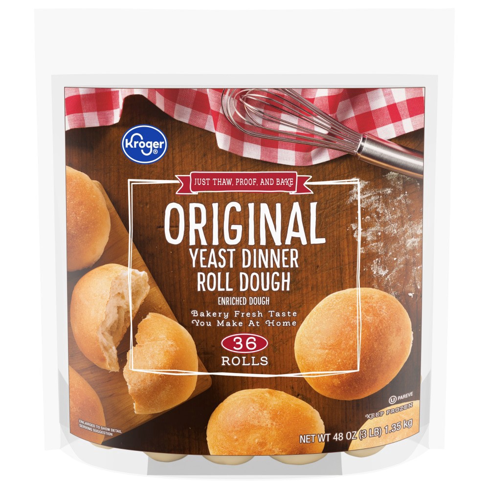 slide 1 of 2, Kroger Original Frozen Yeast Dinner Roll Dough, 48 oz