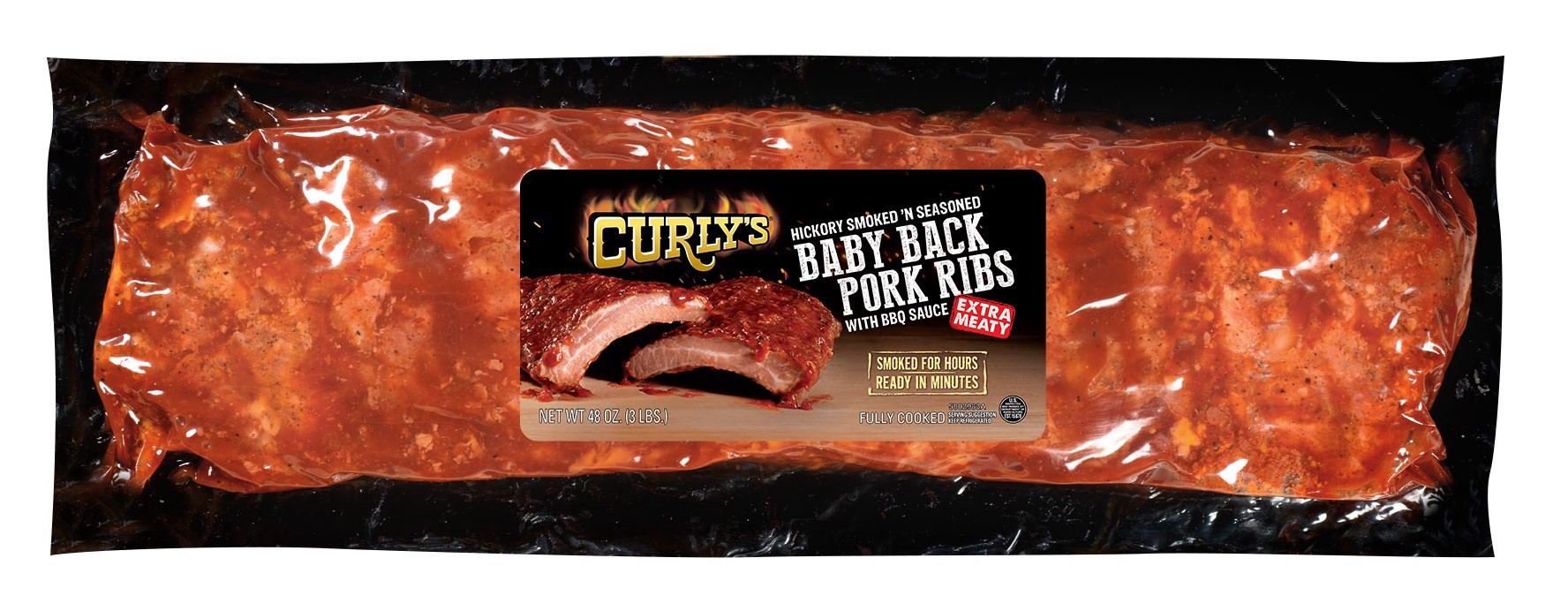 slide 1 of 2, Curly's Baby Back Pork Ribs, 