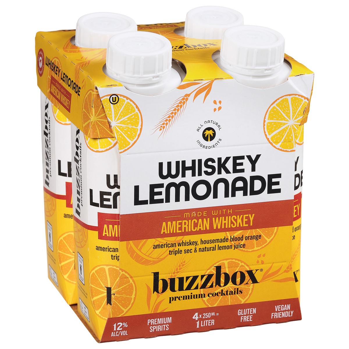 slide 7 of 10, Buzzbox Whiskey Lemonade Premium Cocktai, 4 ct