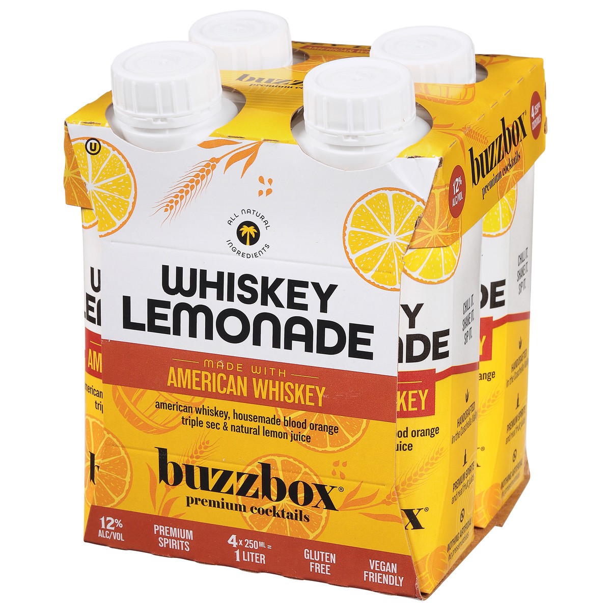 slide 8 of 10, Buzzbox Whiskey Lemonade Premium Cocktai, 4 ct