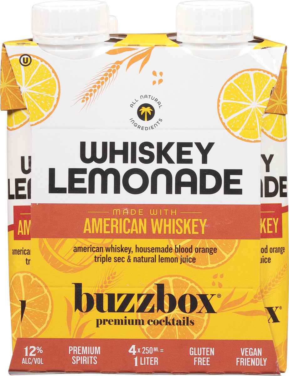 slide 3 of 10, Buzzbox Whiskey Lemonade Premium Cocktai, 4 ct