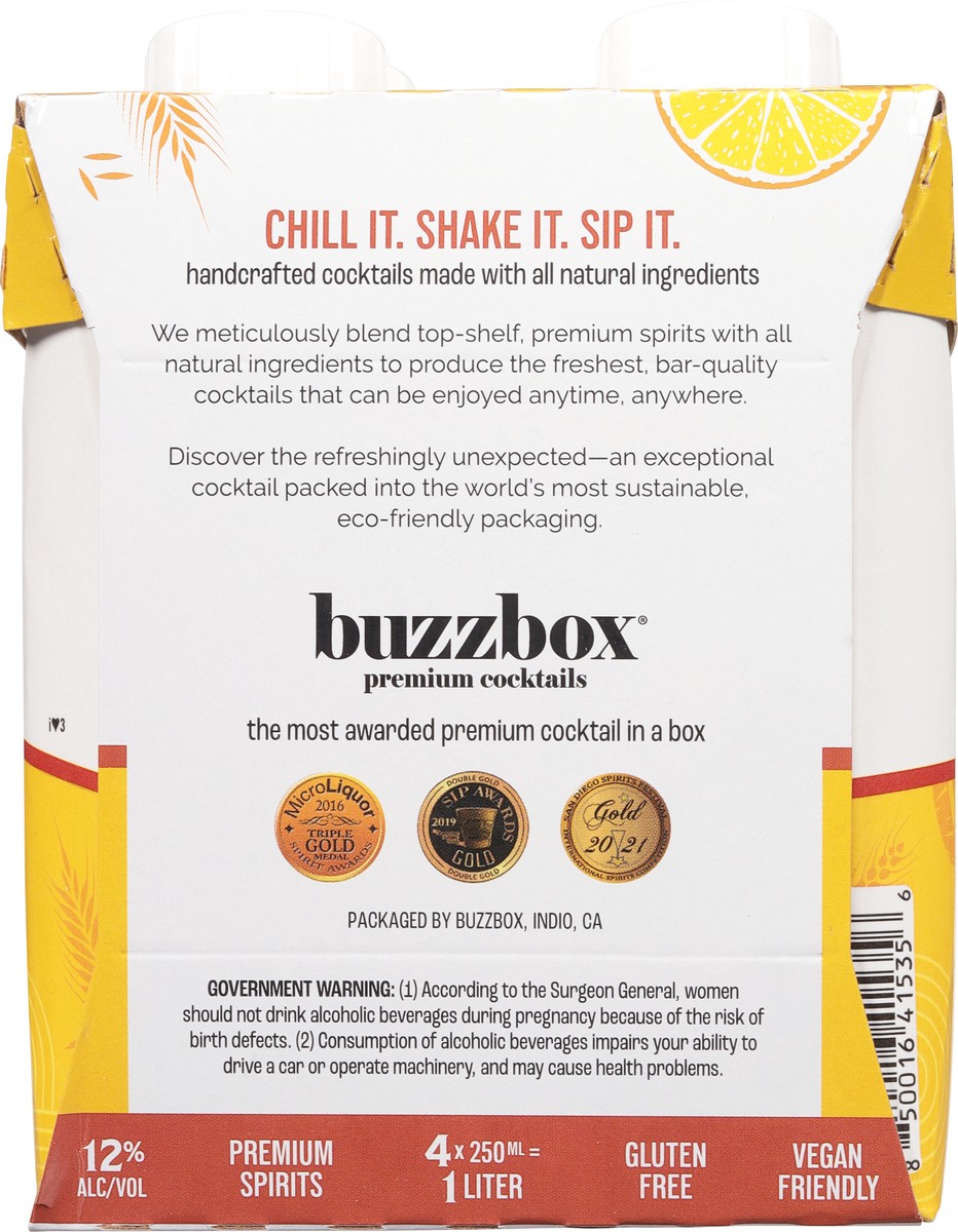 slide 4 of 10, Buzzbox Whiskey Lemonade Premium Cocktai, 4 ct