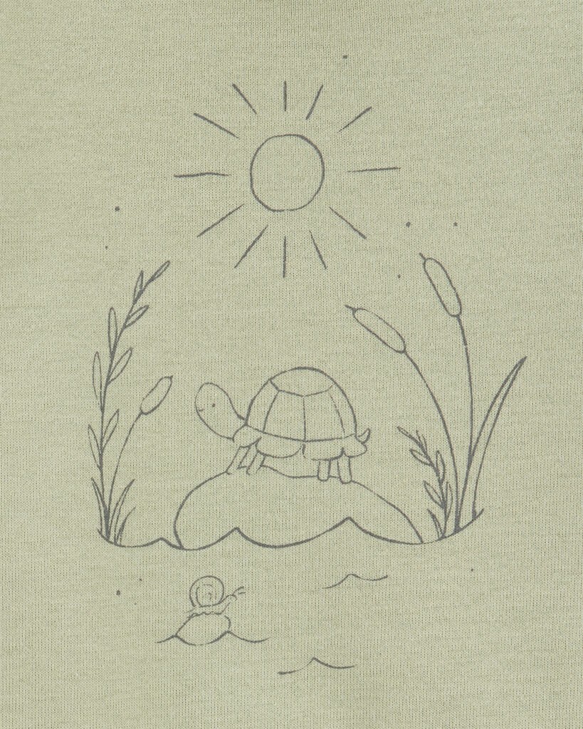 slide 2 of 2, Carter's Baby 2-Piece Turtle Short-Sleeve Bodysuit Pant Set Olive 6M, 1 ct