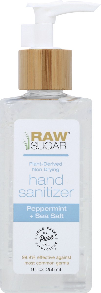 slide 6 of 9, Raw Sugar Hand Sanitizer Peppermint + Sea Salt, 9 fl oz
