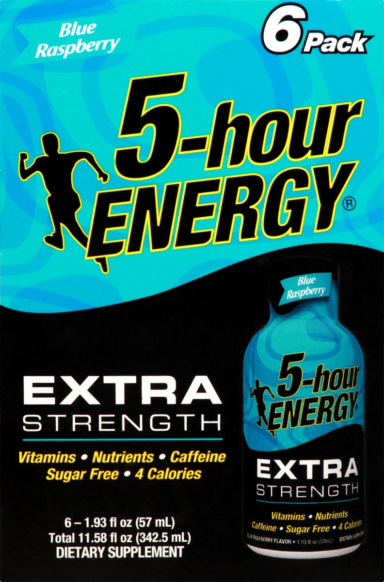 slide 8 of 9, 5-hour ENERGY Shots, Extra Strength, Blue Raspberry, 6 ct