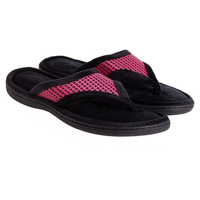 slide 2 of 3, Brookstone Large Thong Slippers - Pink, 1 ct