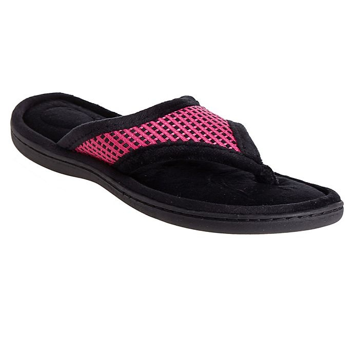 slide 3 of 3, Brookstone Large Thong Slippers - Pink, 1 ct
