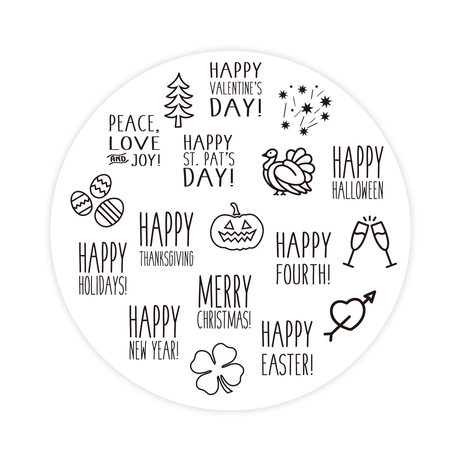 slide 5 of 5, All Holiday Jar Of Wood Stamps By Recollections, 1 in x 1 in