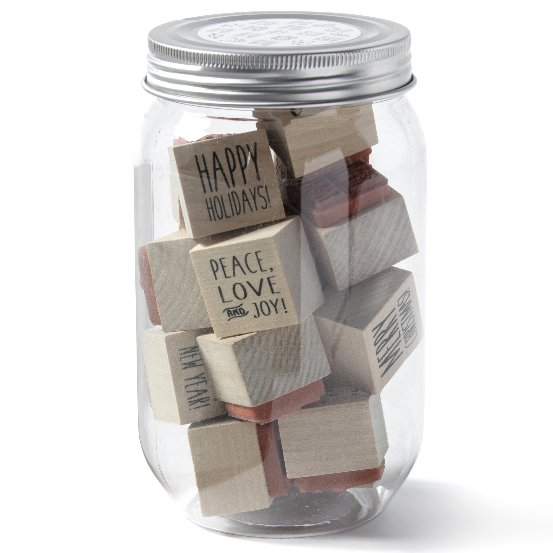 slide 4 of 5, All Holiday Jar Of Wood Stamps By Recollections, 1 in x 1 in