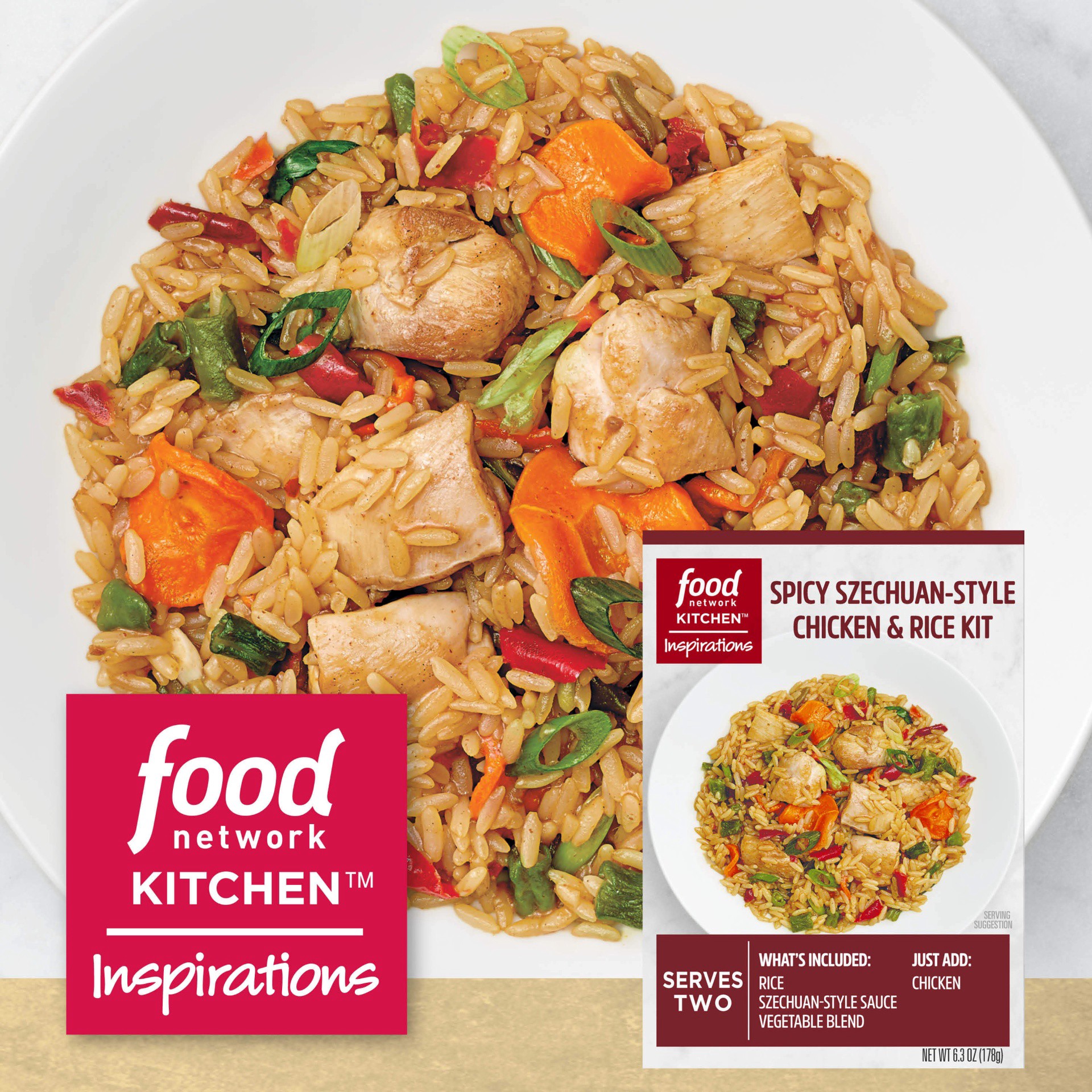 slide 5 of 12, Food Network Kitchen Inspirations Szechuan-Style Chicken & Rice Meal Kit, 6.3 oz