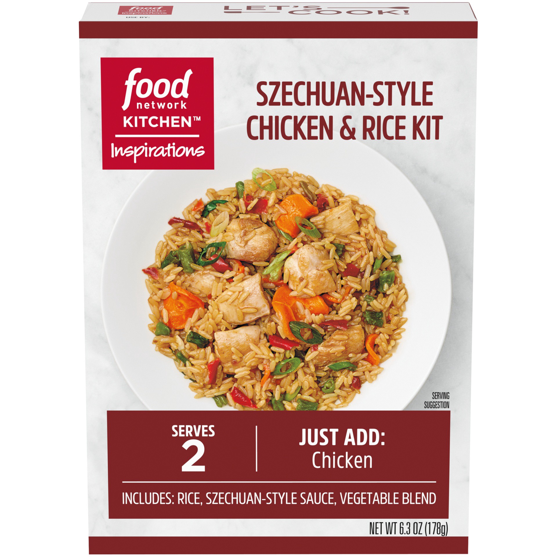 slide 1 of 12, Food Network Kitchen Inspirations Szechuan-Style Chicken & Rice Meal Kit, 6.3 oz