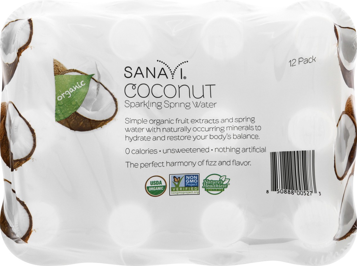 slide 9 of 9, Sanavi Coconut Sparkling Spring Water, 204 fl oz