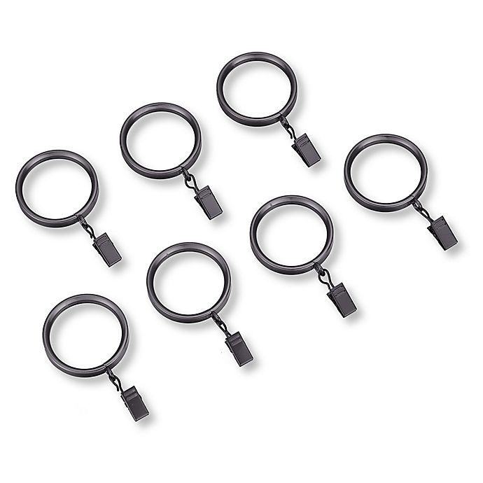 slide 1 of 1, Cambria Vista Clip Rings - Black, 7 ct