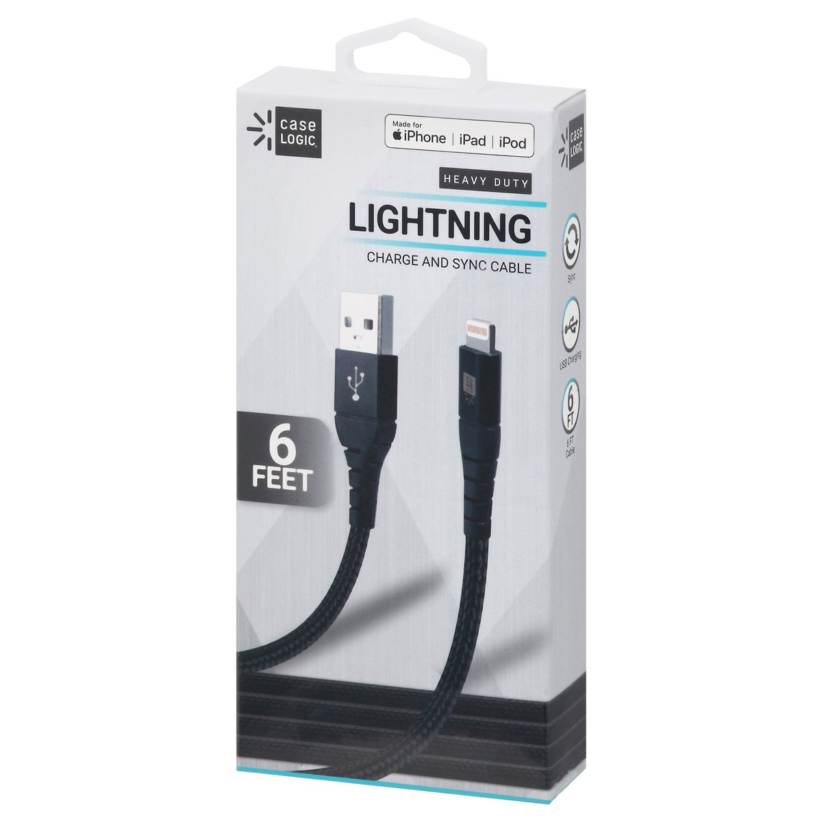 slide 3 of 10, Case Logic iPhone Lightning Cable Durable Black, 1 ct